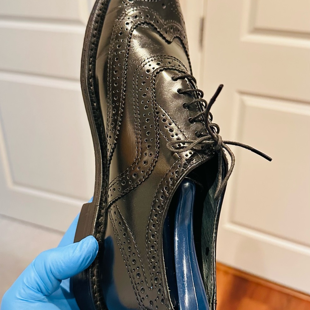 Vintage EXECUTIVE IMPERIAL By Mason Black Leather CORDOVAN Wingtip Shoes. - Picture 9 of 14